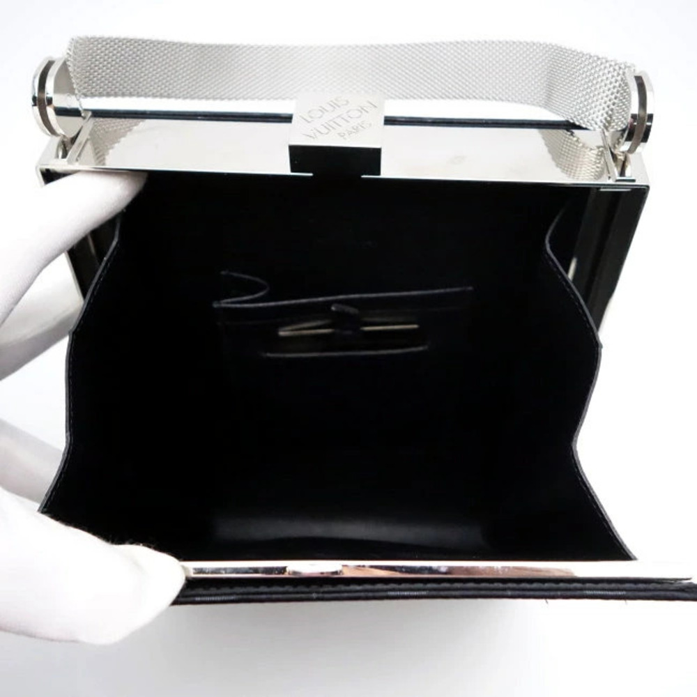 Louis Vuitton Ange Handbag Bag Satin Black Monogram Noir